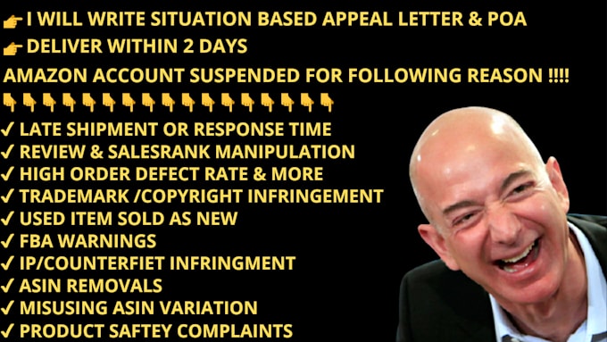 write appeal letter to reinstate or reactivate amazon account