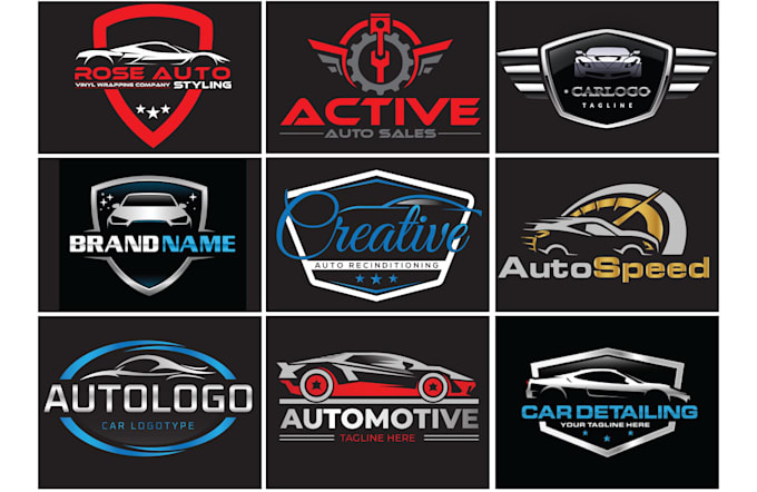 design unique creative logo luxurious car and auto shop