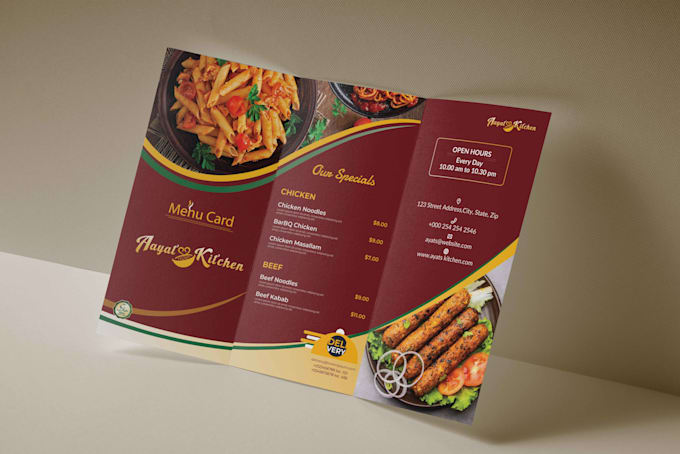 design professional  and creative restaurant menu card