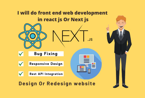 Do front end web development in react js or next js by Rizwan_dev | Fiverr