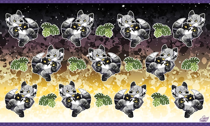 create a custom wallpaper design of your fursona for desktop or phone