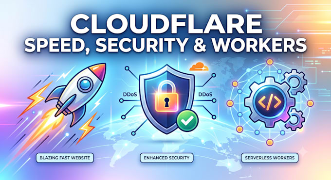 setup cloudflare bot blocking, waf firewall rules, workers, CDN, dns and SSL