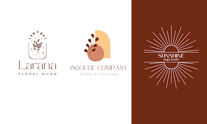 design modern hand drawn feminine botanical boho logo