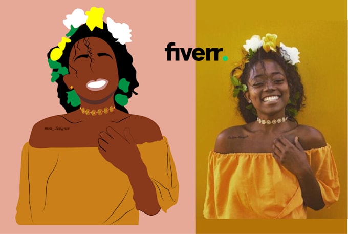 draw digital flat fashion or portrait illustration