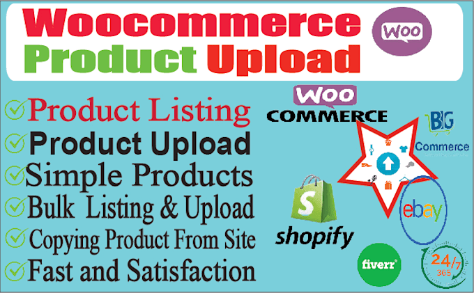 do product listing or upload to woo commerce, shopify store