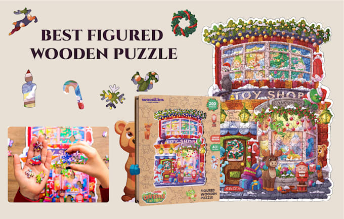 create a wooden jigsaw puzzle