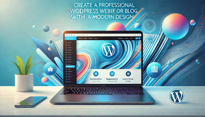 create a professional wordpress website or blog with a modern design