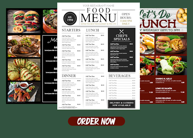 design creative and exceptional food flyer and all kind of food menu