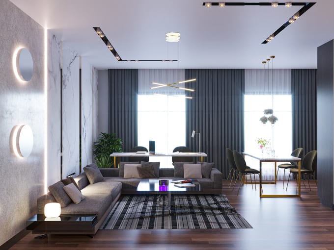 Do make a realistic 3d rendering interior visualization by Asad028 | Fiverr