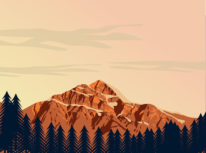design landscape illustration botanical season horror themes in vector art