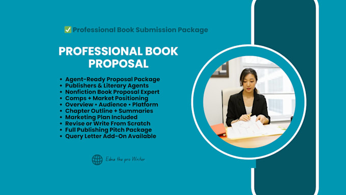 write a book proposal and pitch package for agents, publishers, and book deals