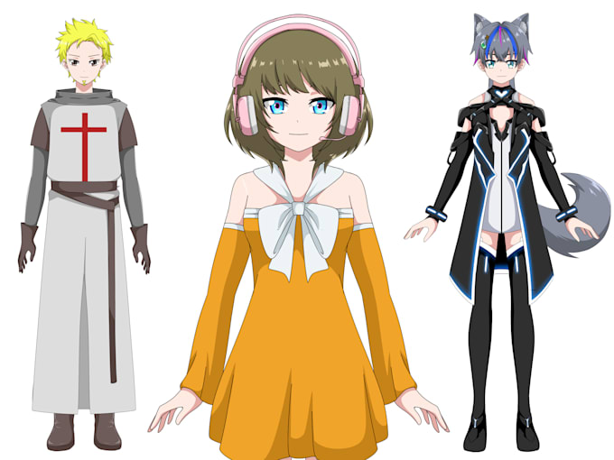 create professional live2d model for vtuber, facerig