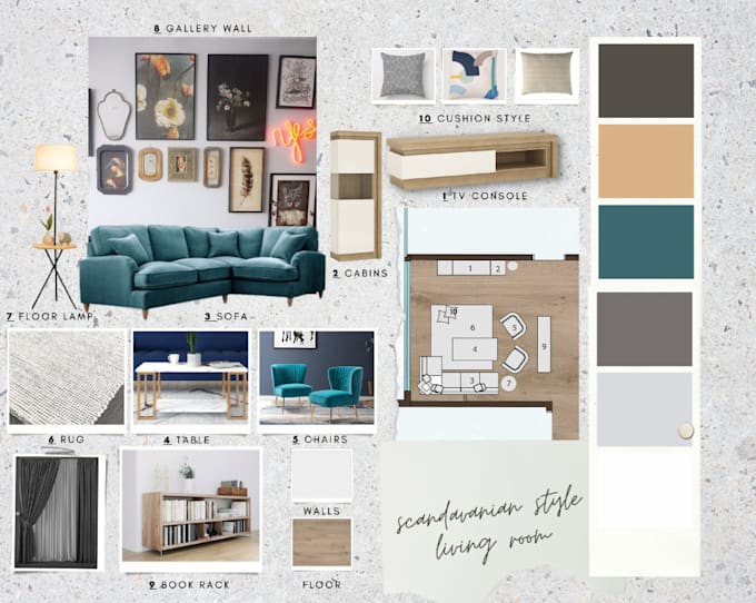 provide  interior mood board of every style and decor inspiration