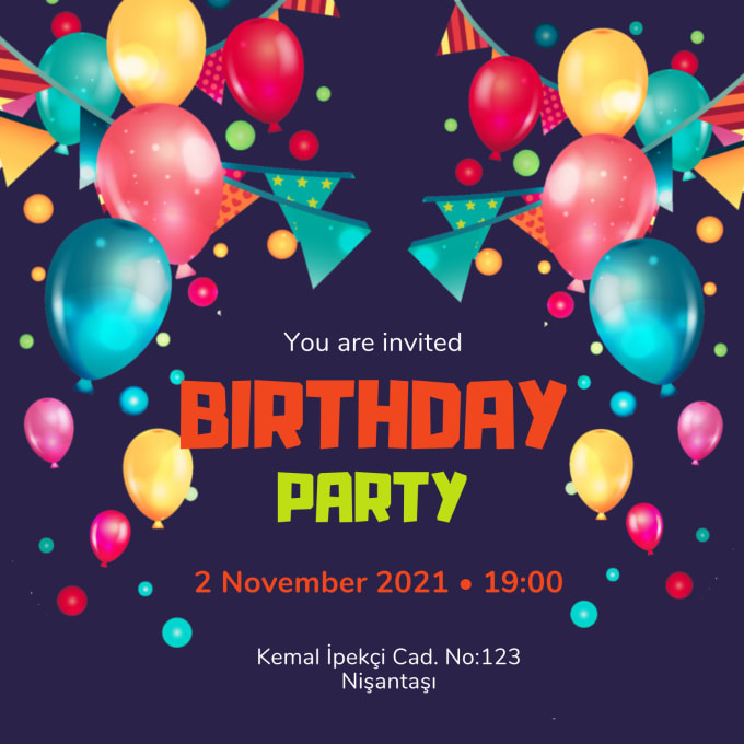 Birthday party invitation vb by Realmazzar | Fiverr