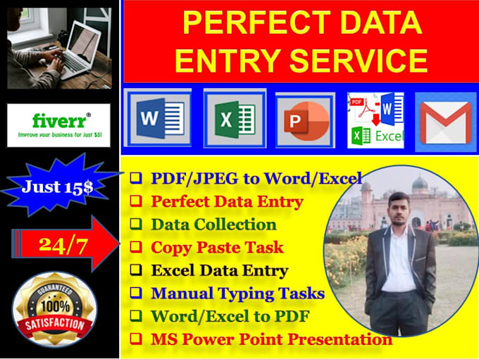 do perfect data entry, copy typing, excel entry, and lead generation