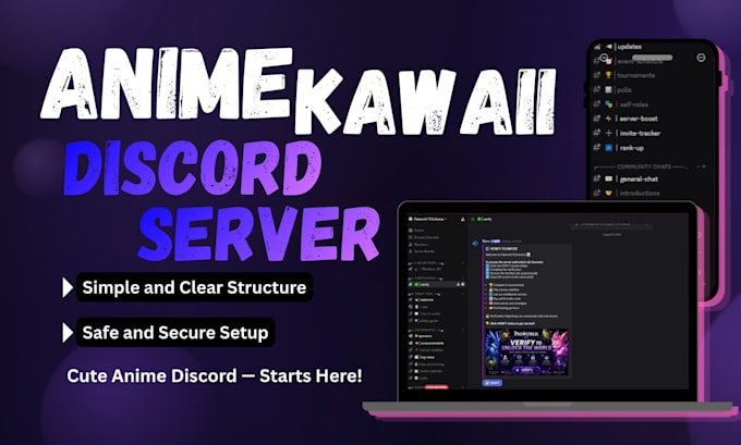 design an aesthetic anime kawaii discord server