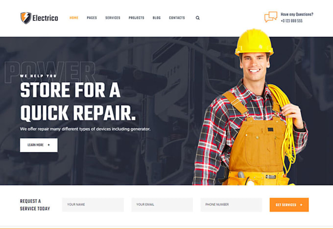 create wordpress cleaner, mover, plumber,electrician website