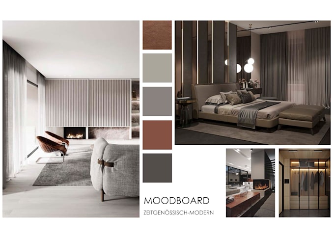 design a functional architectural floor plan with mood board
