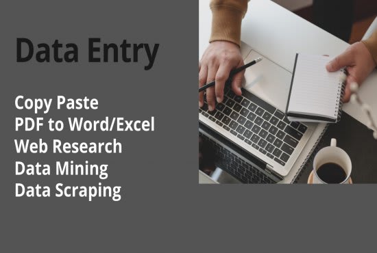 do data entry, data collection, typing, web research