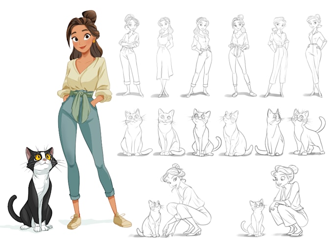 design original cartoon characters for books and games