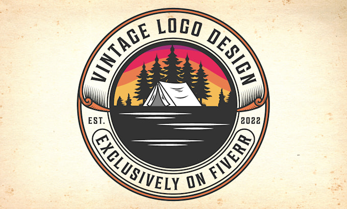 create a retro vintage and badge logo design