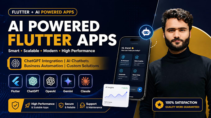 develop flutter ai mobile app for android and ios