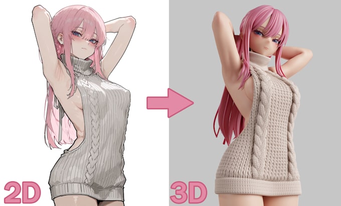 make an anime model for print or a game
