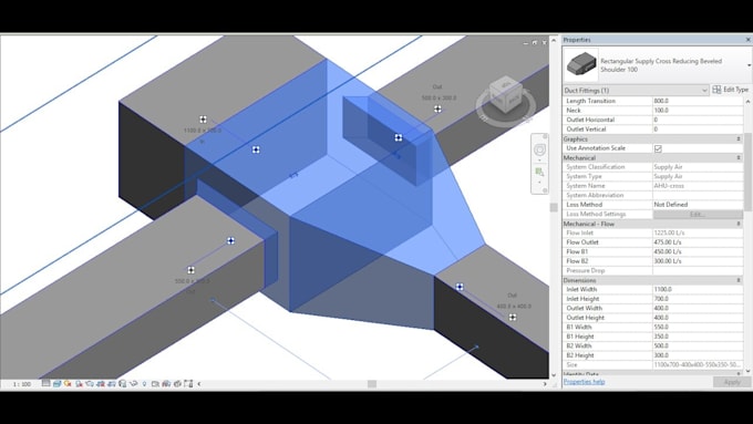 create revit custom duct fittings with dynamic features