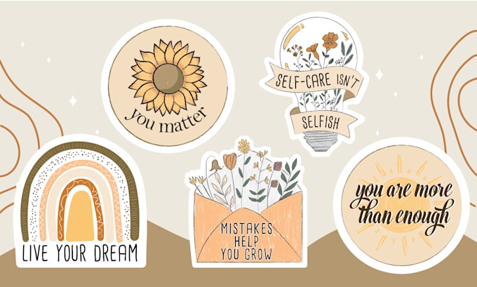 Design cute motivational sticker for your business by Danalicetee
