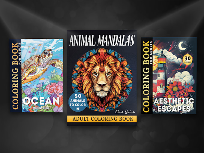 create coloring book cover design and interior for adults and kids amazon KDP
