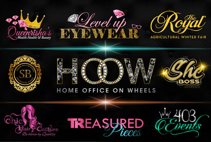 do glitter feminine eyelashes, hair, nail, beauty salon logo