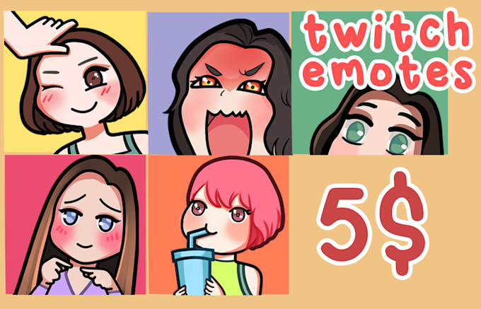 illustrate custom twitch emotes and badges for your stream