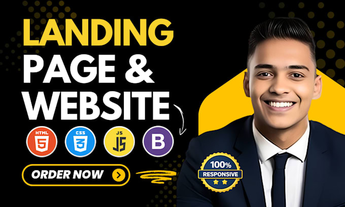 develop a responsive landing page or website using HTML, CSS, and bootstrap