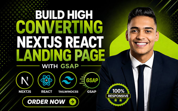 build high converting nextjs react landing page with gsap