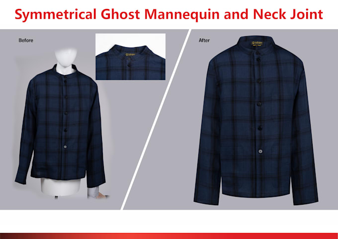 do symmetrical ghost mannequin and neck joint