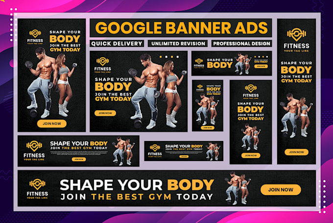 design google banner ads, web banners and display ads or meta ads creative