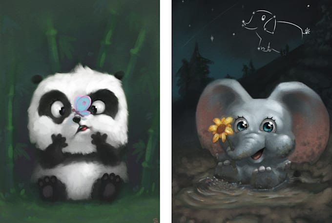 paint a cute animal or creature