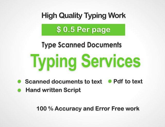 Provide typing job copy typing only ms word typing jobs by Taimur77 Fiverr