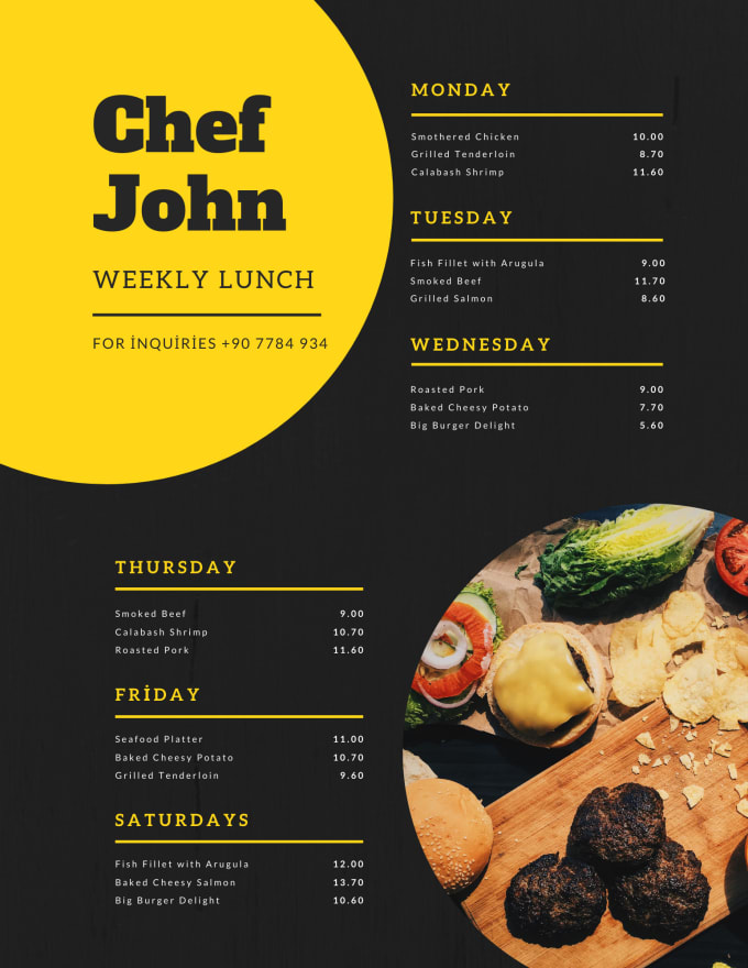 Design an excellent flyer veya food menu by Loksdesign | Fiverr