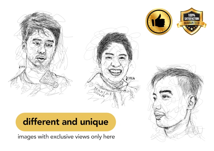 draw scribble picture portrait digital in 24 hours