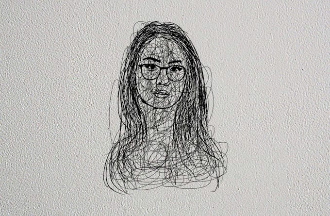 draw scribble art vector portrait from photo