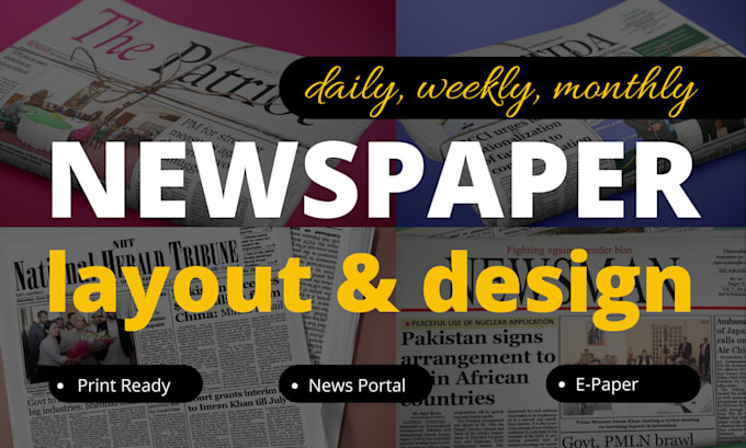 design professional newspaper layouts for print and digital