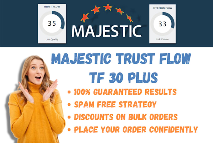 increase majestic trust flow, increase tf cf upto 30 plus