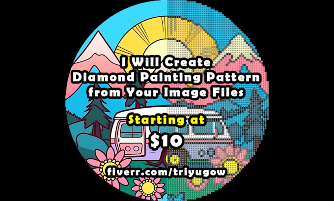 create diamond painting pattern from your image files