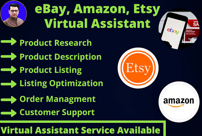 be amazon etsy ebay virtual assistant for product listing