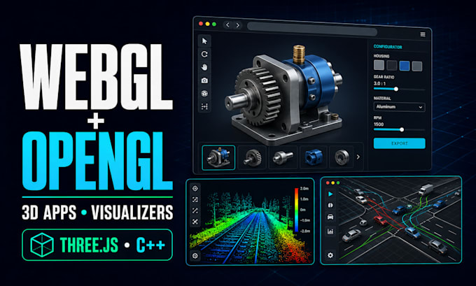 develop webgl threejs 3d configurators and opengl applications