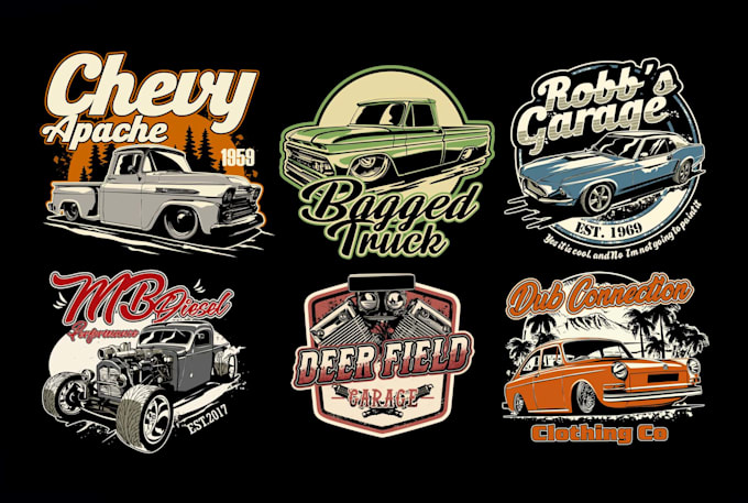 draw vintage car illustration for t shirt design