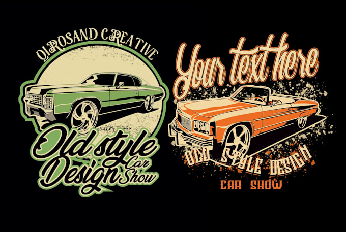 draw vintage car illustration for t shirt design