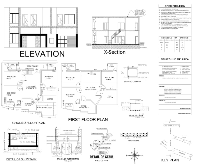 Create architectof 2d house floor plan drawing by Muzairijaz12 | Fiverr