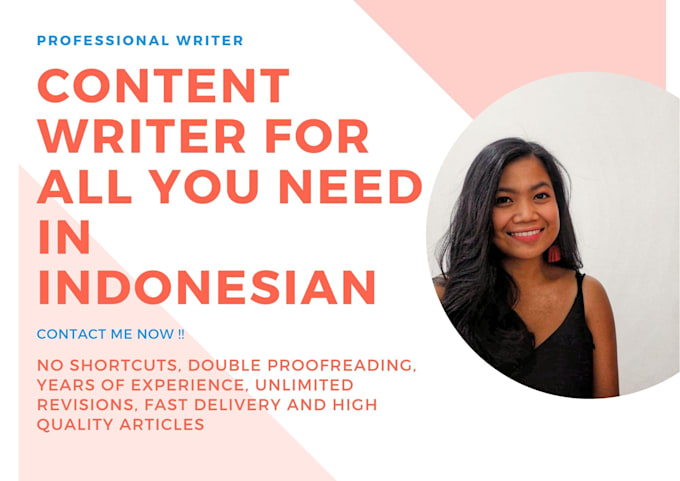 do professional content writing in indonesian